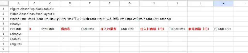 ベースHTMLを分解する